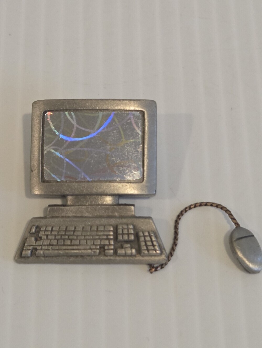 Vintage JJ Brooch Desktop Computer Keyboard Mouse 90s Y2K Office Novelty Pin